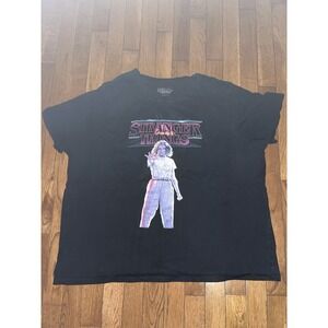 Women's Stranger Things Eleven Comic Cover Black T-Shirt Size 3XL Cotton